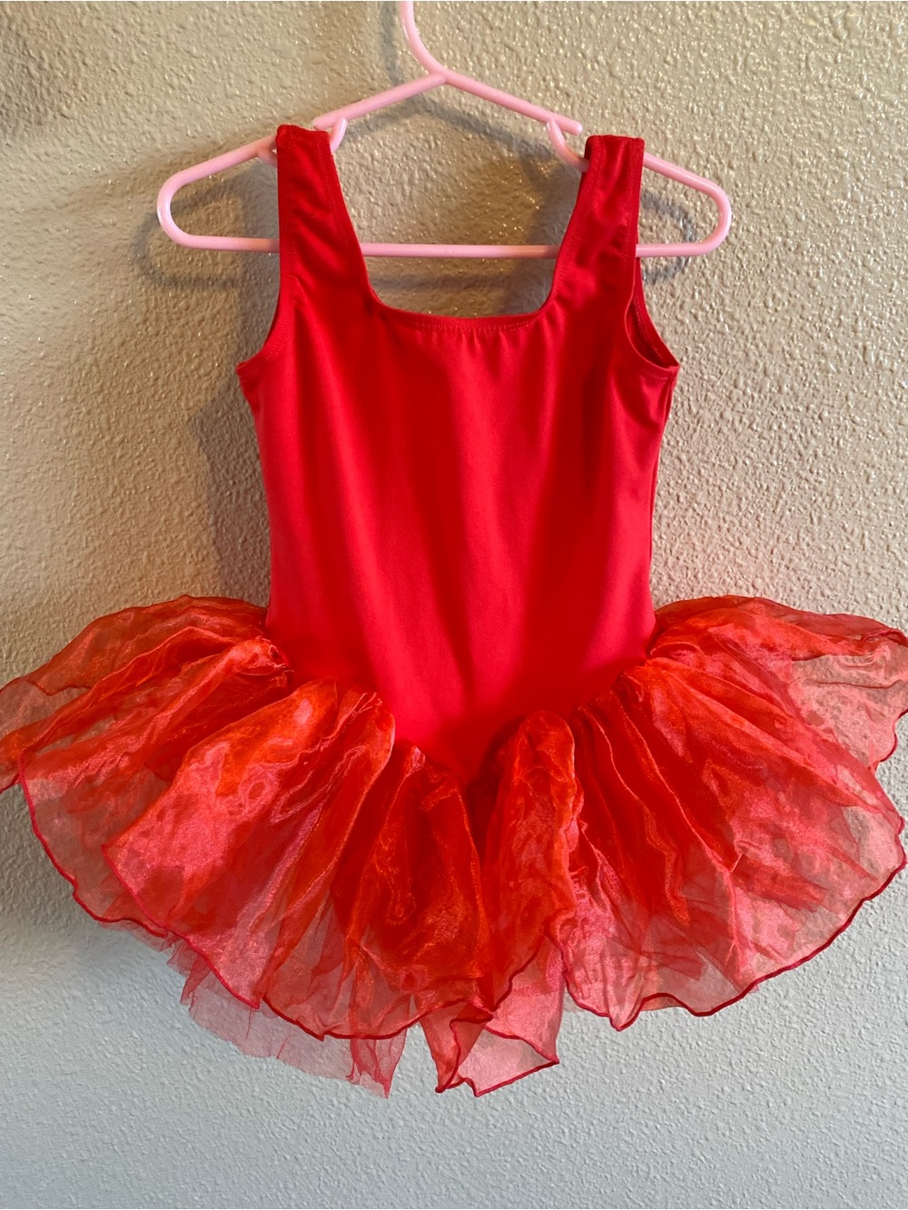 SHEIN Red Layered Tutu Dance Dress for Kids
